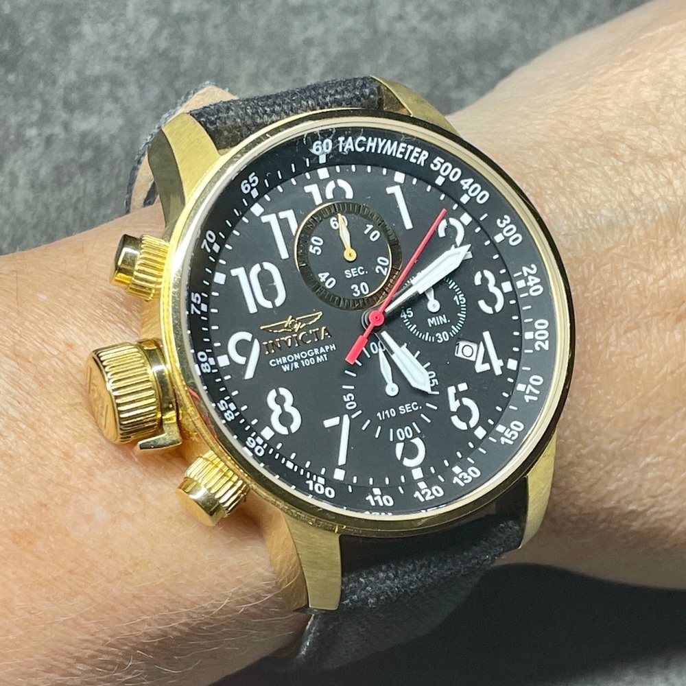 Unisex Invicta Men's 1515 I "Force Collection" 18k Gold Ion-Plated